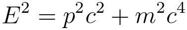 Equation linking energy, momentum, and mass.