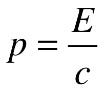 Mathematical representation of photon momentum.