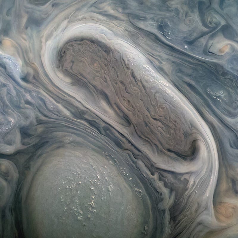 Stunning view of Jupiter's storms