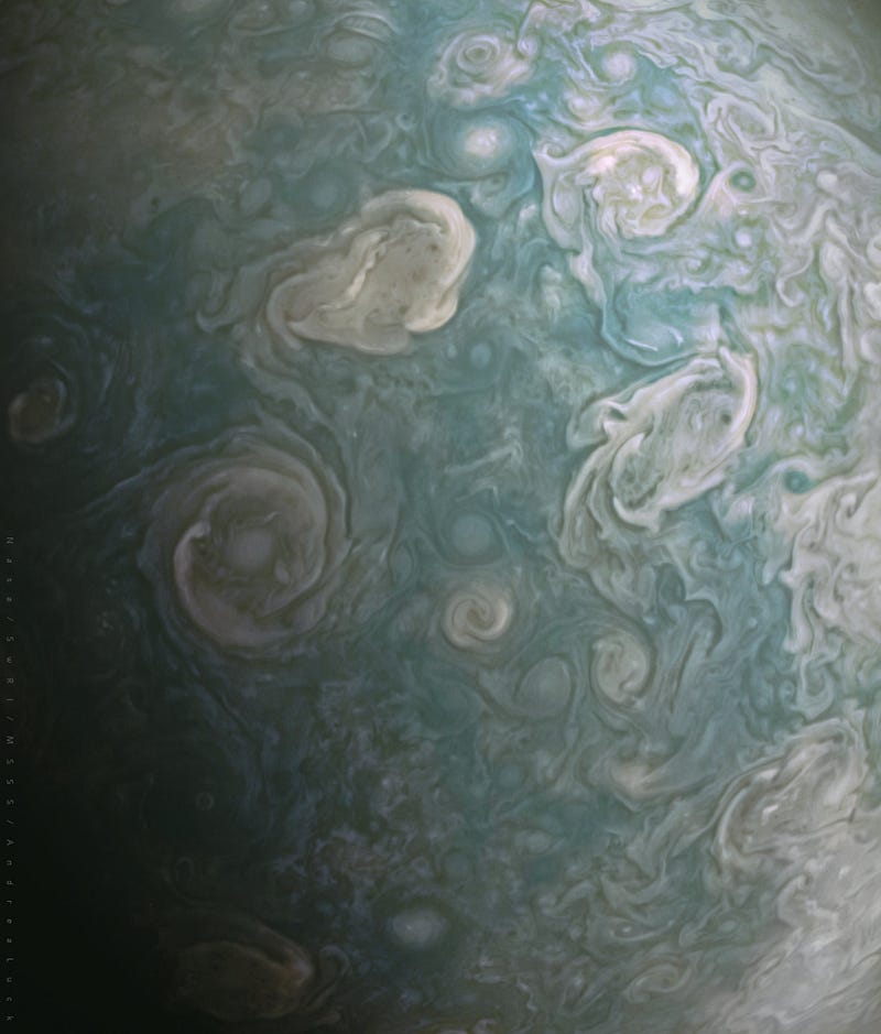 Detailed view of Jupiter's cloud formations