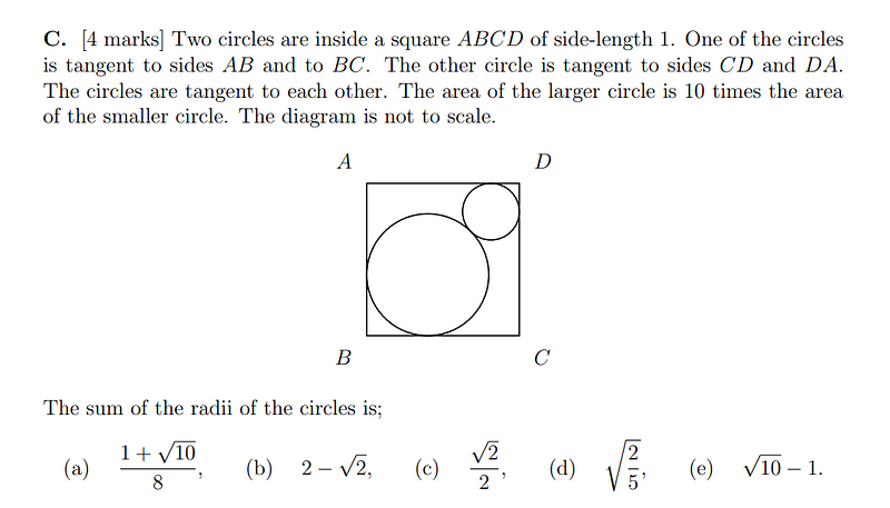 Visual representation of circle radii