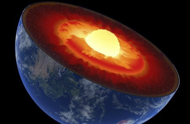 Diagram illustrating Earth's inner structure