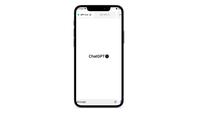 Confirmation of successful login to ChatGPT app