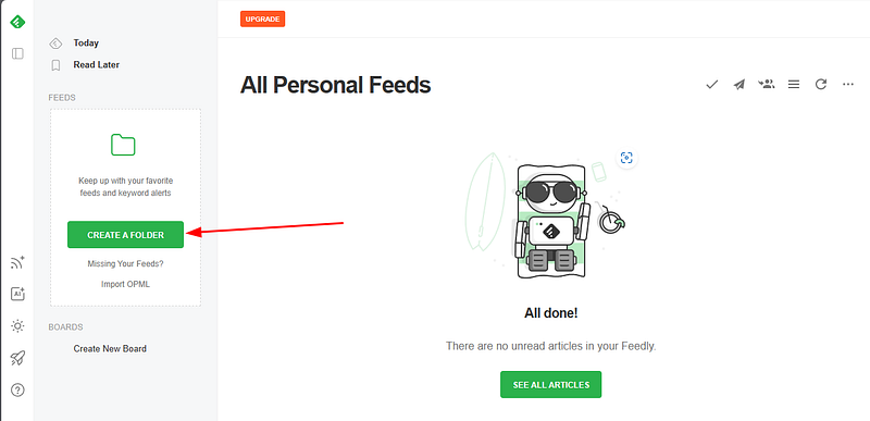 Organizing Authors in Feedly