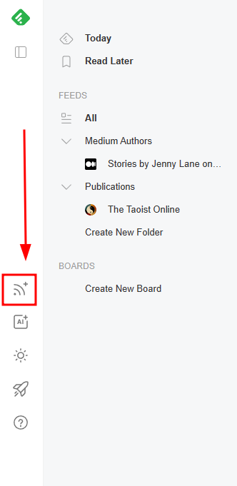 Following an Author on Feedly