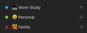 Emojis used in Todoist task entries.