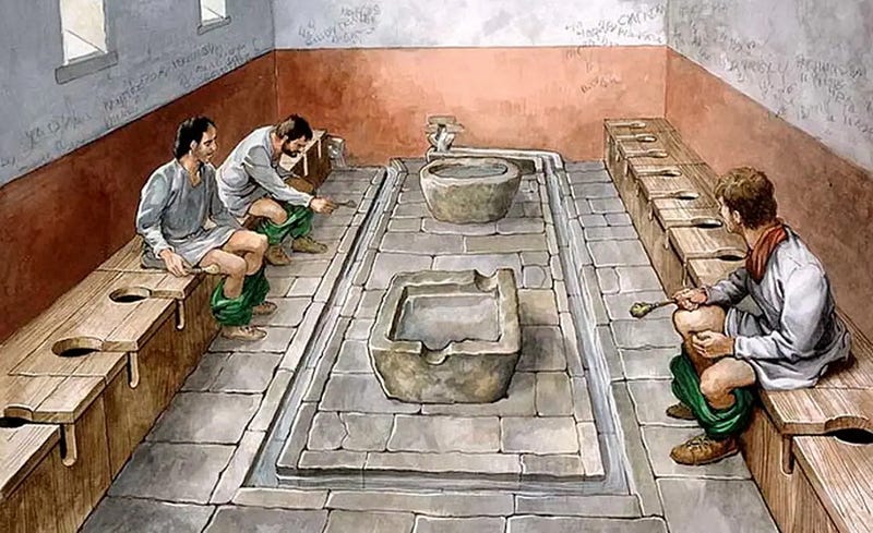 Roman public toilet showcasing its structure