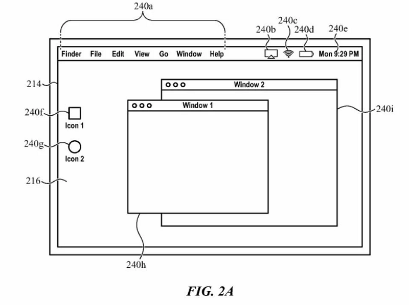 Patent illustration showcasing macOS-style multitasking