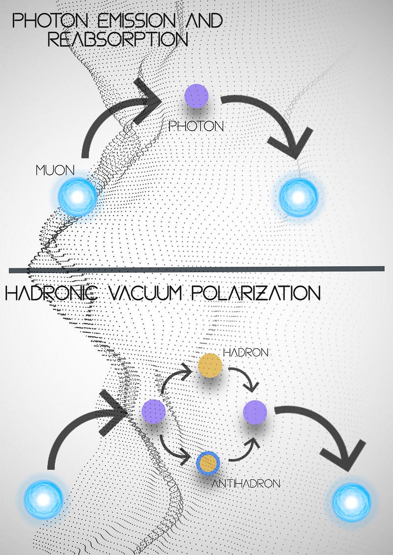 Graph illustrating muon magnetic moment discrepancies