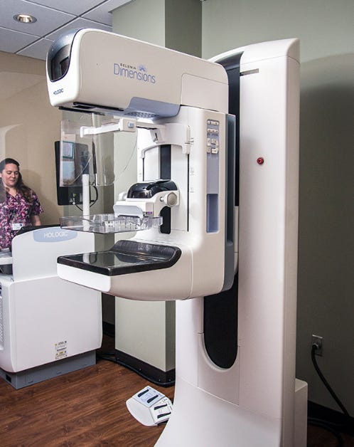 A mammography machine, often seen as uncomfortable