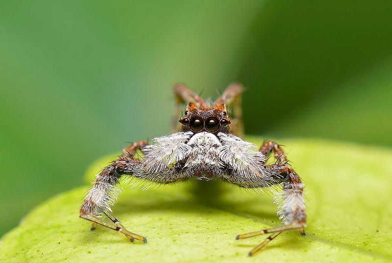 Portia labiata spider showcasing intelligence