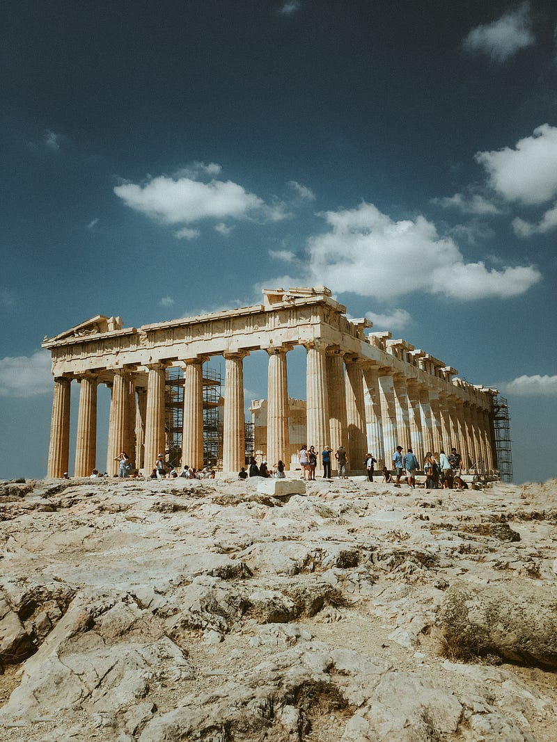 Artist's depiction of the Parthenon's construction