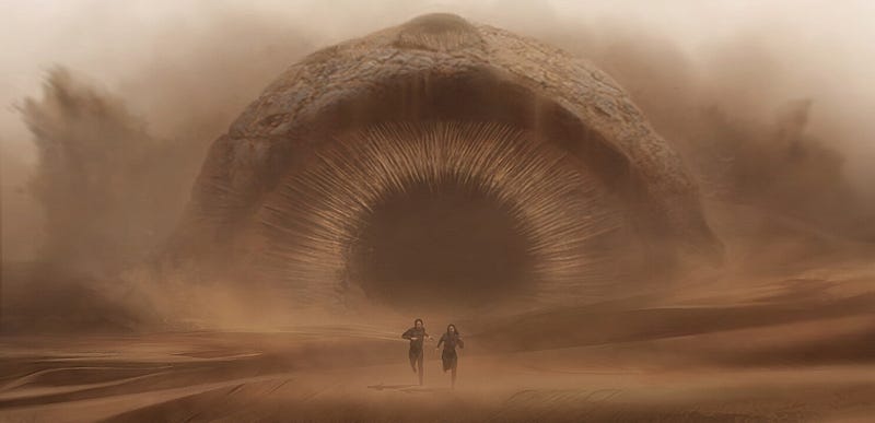 Sandworm from Dune resembling Earth animals.