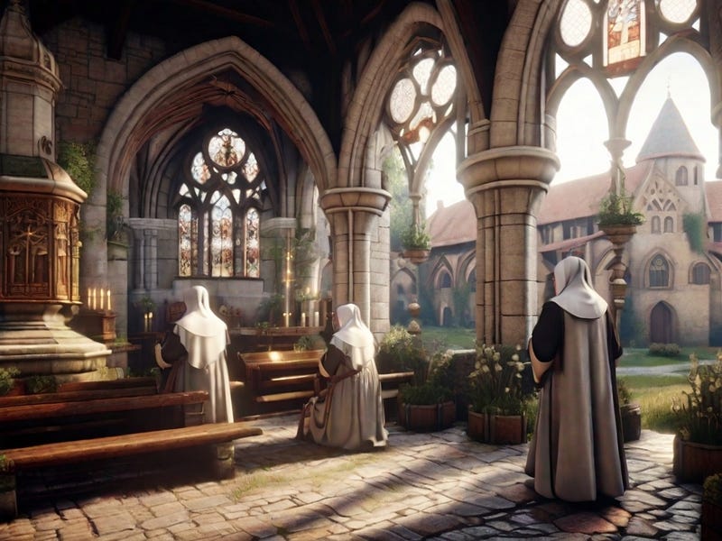 Image of a medieval nun's community