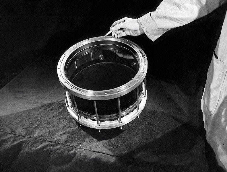 A cloud chamber used for detecting cosmic rays.