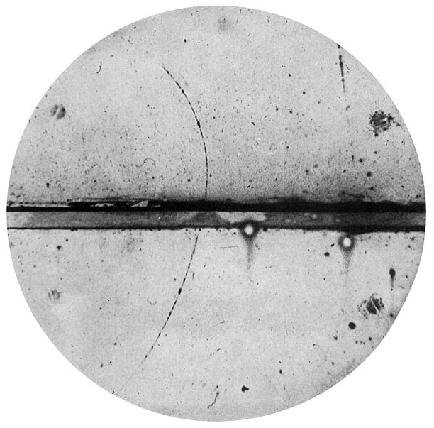 Anderson's positron track illustration.