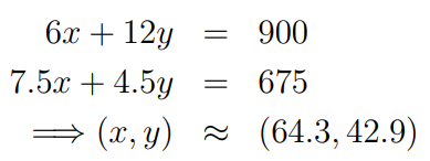 Intersection calculation of constraint lines